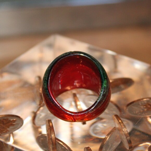 Funky Glass Tri-ToneShimmering Metallic Band Ring - Picture 4 of 4